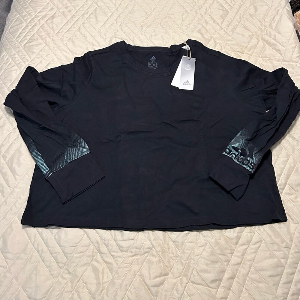 Adidas graphic cropped long sleeve tee
